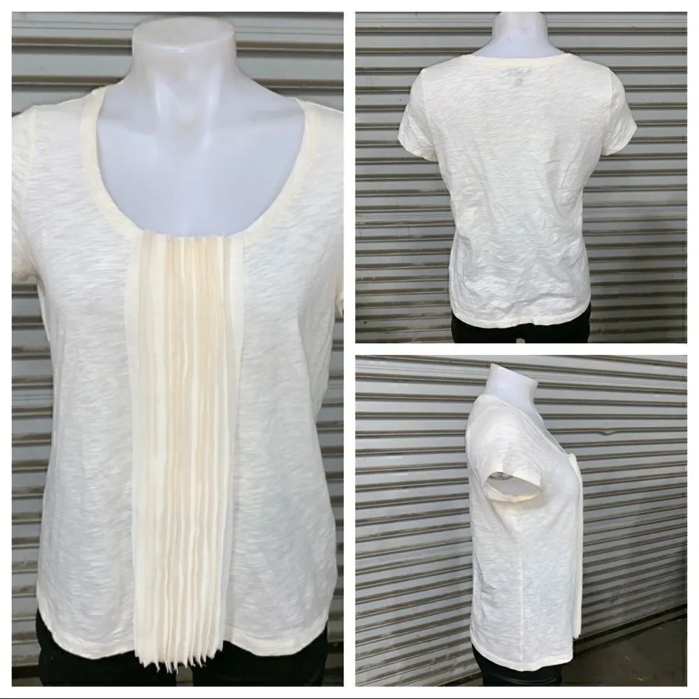 Talbots cream burnout too with ruffle in front
